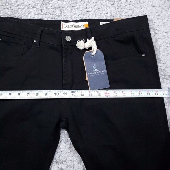 Tailor Vintage Canaan Slim Fit Stretch Black Jeans Men's Size 36 x 32 Stretch - Picture 8 of 9